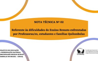 Em nota, Coletivo de Educação relata dificuldades do acesso ao Ensino Remoto por professores, estudantes e famílias quilombolas