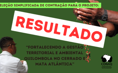RESULTADO: Seleção Simplificada do Projeto Fortalecendo a gestão territorial e ambiental quilombola no Cerrado e Mata Atlântica