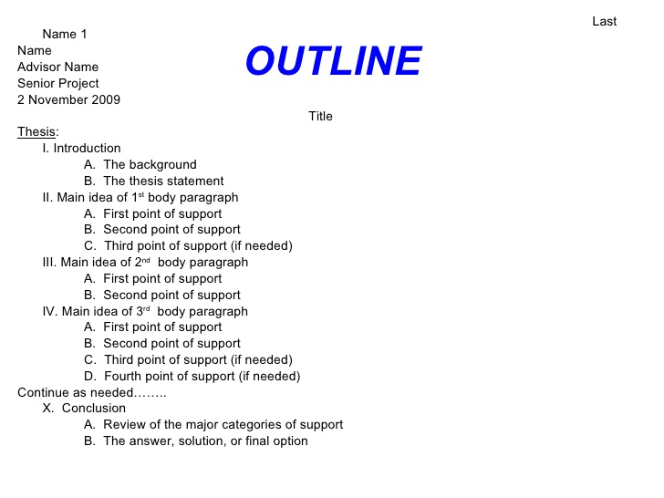 writing a research paper outline